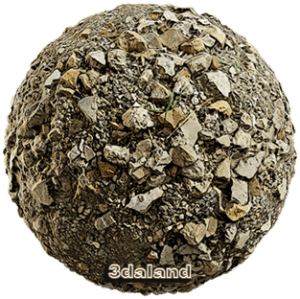 دانلود تکسچر سطح سنگ‌ریزه درشت و خاک فشرده | Rough Gravel Ground Texture PBR 4K