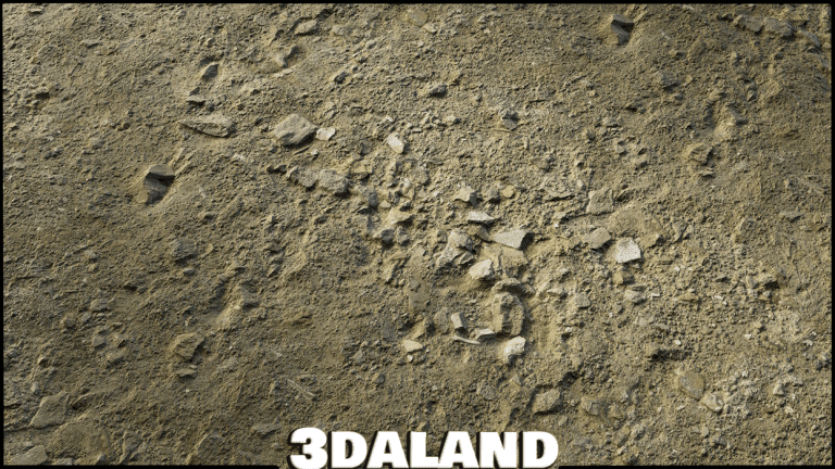 دانلود تکسچر زمین سنگ‌ریزه‌ای طبیعی | Gravel Ground Texture PBR 4K