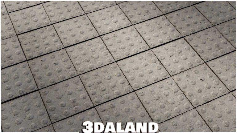 دانلود رایگان تکسچر PBR کف‌پوش لمسی (Tactile Paving) با کیفیت 4K | مناسب برای طراحی شهری و بازی‌سازی